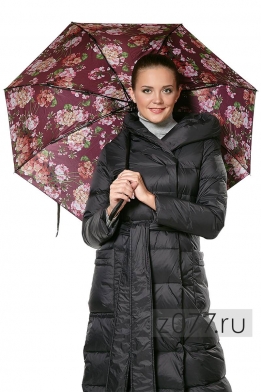 GUCCI зонт женский 12001 чёрный и бордовый